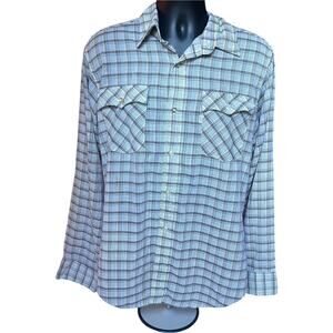 1980 Olympic Games Western Shirt XL Brown Plaid Vintage